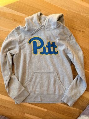 Fanatics Pitt Gray Hooded Pullover with Blue & Gold Logo